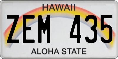HI license plate ZEM435