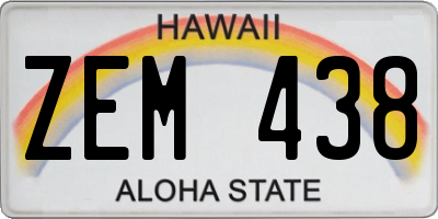 HI license plate ZEM438
