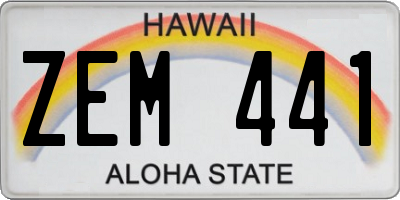 HI license plate ZEM441