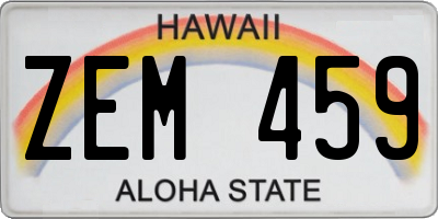 HI license plate ZEM459