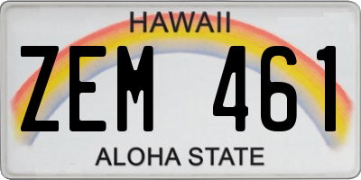 HI license plate ZEM461