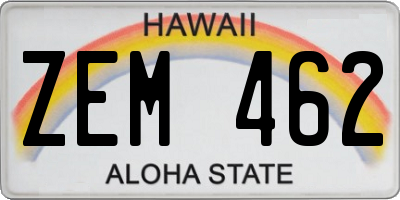 HI license plate ZEM462