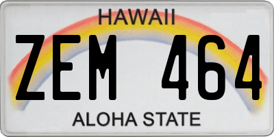 HI license plate ZEM464