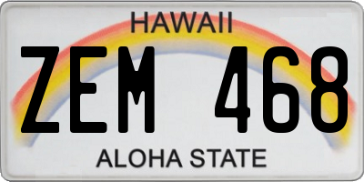 HI license plate ZEM468