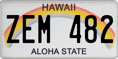 HI license plate ZEM482