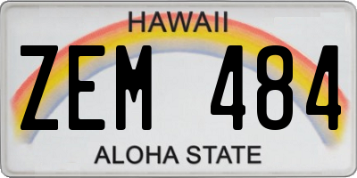 HI license plate ZEM484