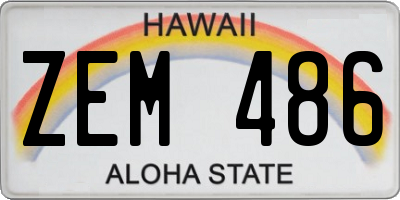 HI license plate ZEM486