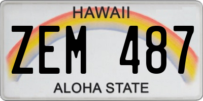 HI license plate ZEM487