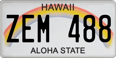 HI license plate ZEM488