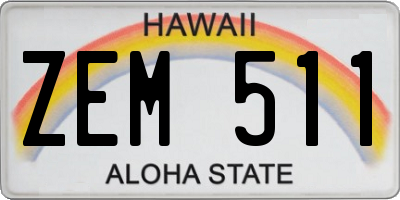 HI license plate ZEM511
