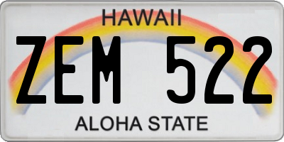HI license plate ZEM522