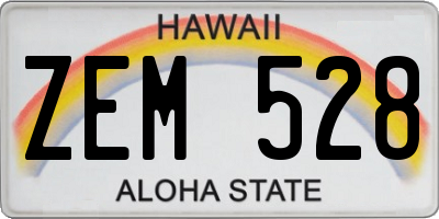 HI license plate ZEM528