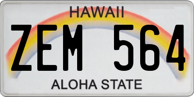HI license plate ZEM564