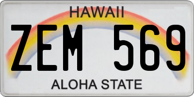 HI license plate ZEM569