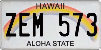 HI license plate ZEM573