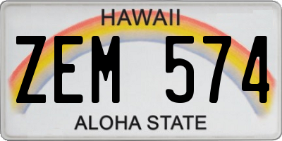 HI license plate ZEM574