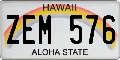 HI license plate ZEM576