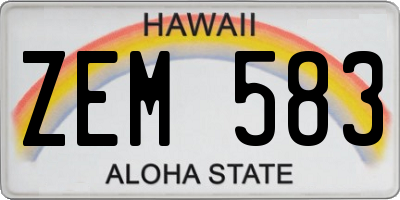 HI license plate ZEM583