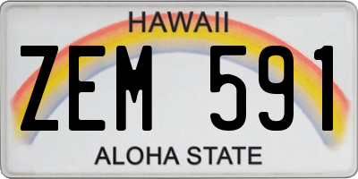 HI license plate ZEM591
