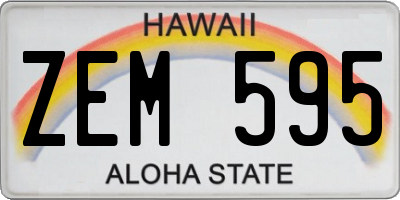 HI license plate ZEM595