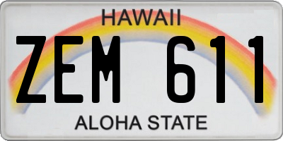 HI license plate ZEM611