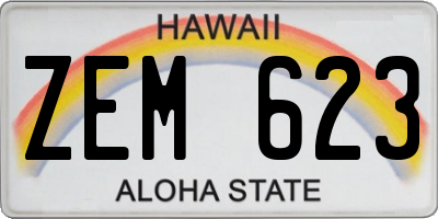 HI license plate ZEM623