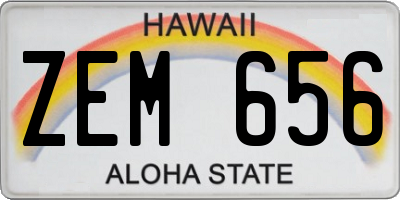 HI license plate ZEM656