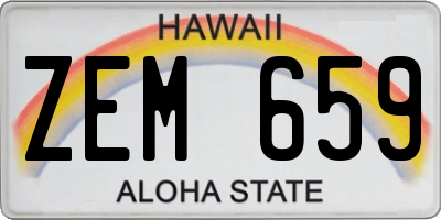 HI license plate ZEM659
