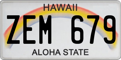 HI license plate ZEM679