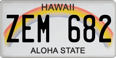 HI license plate ZEM682