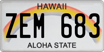 HI license plate ZEM683