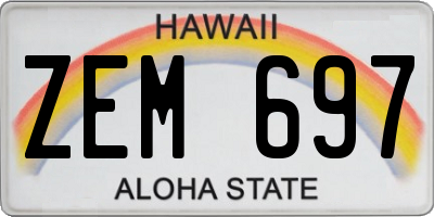 HI license plate ZEM697