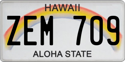 HI license plate ZEM709