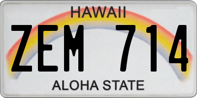 HI license plate ZEM714