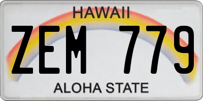 HI license plate ZEM779