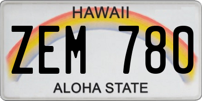HI license plate ZEM780
