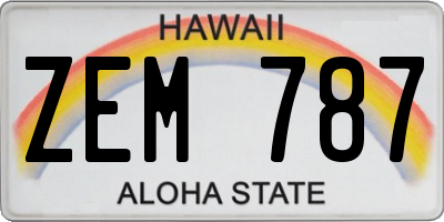 HI license plate ZEM787