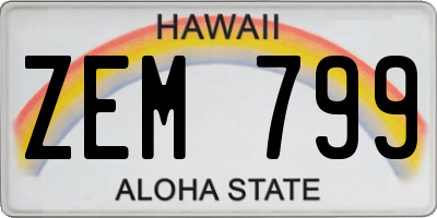 HI license plate ZEM799