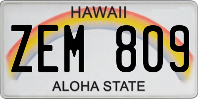 HI license plate ZEM809