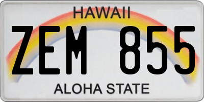 HI license plate ZEM855