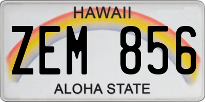 HI license plate ZEM856