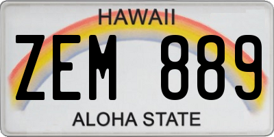 HI license plate ZEM889