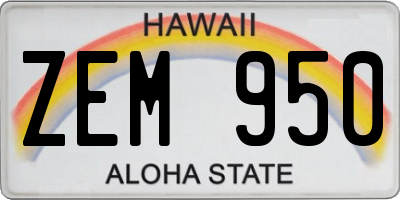 HI license plate ZEM950