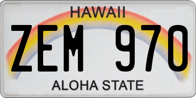 HI license plate ZEM970