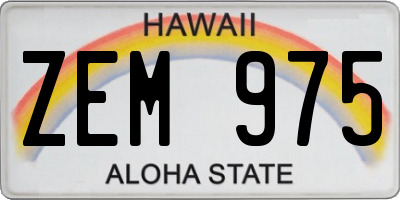 HI license plate ZEM975