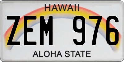 HI license plate ZEM976