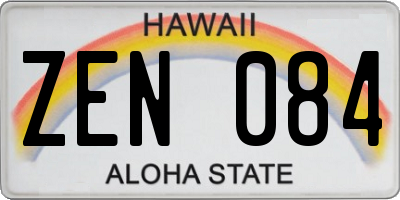 HI license plate ZEN084
