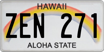 HI license plate ZEN271