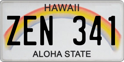 HI license plate ZEN341