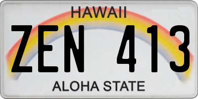 HI license plate ZEN413